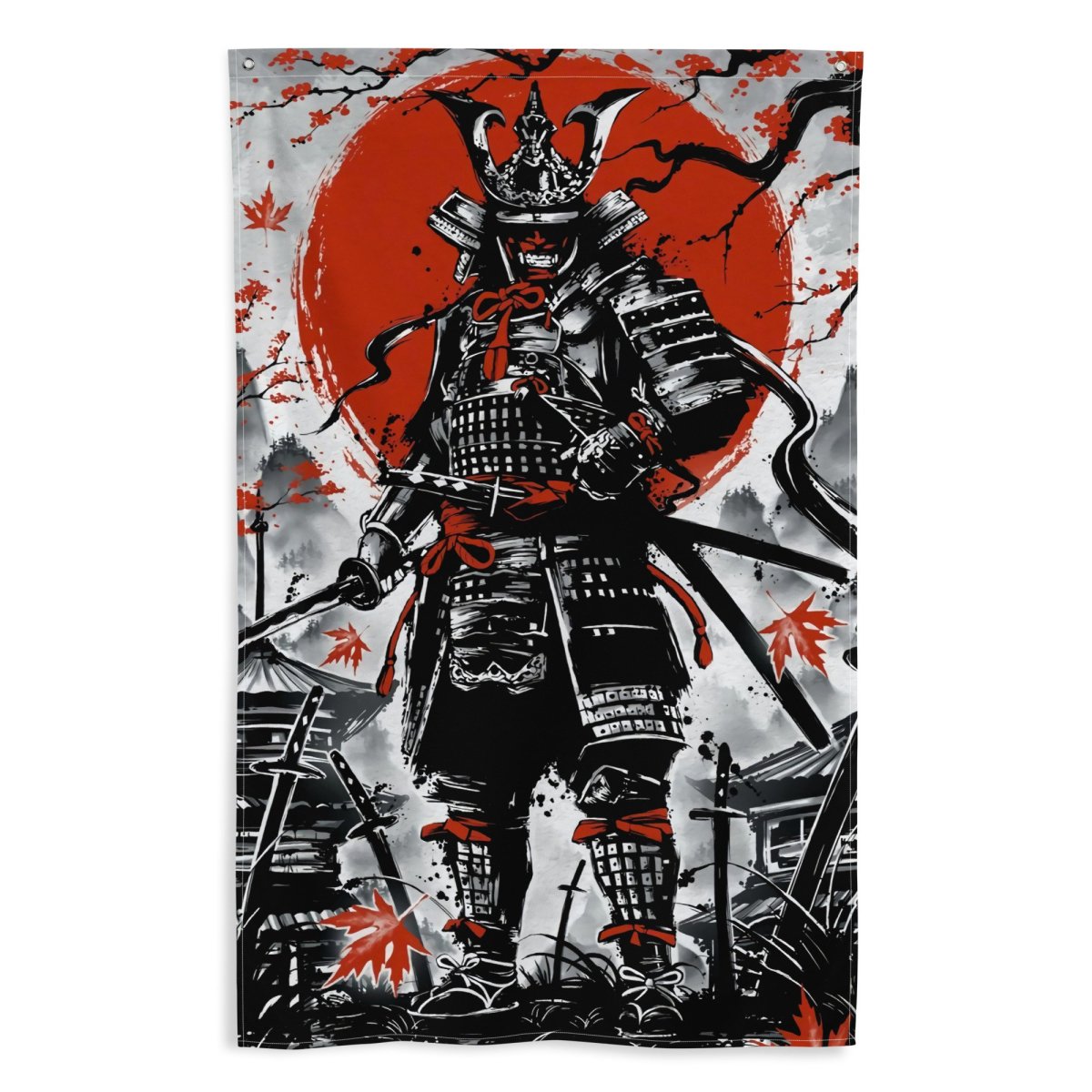 Japanese Samurai Washed in Ink  -  Cyberix