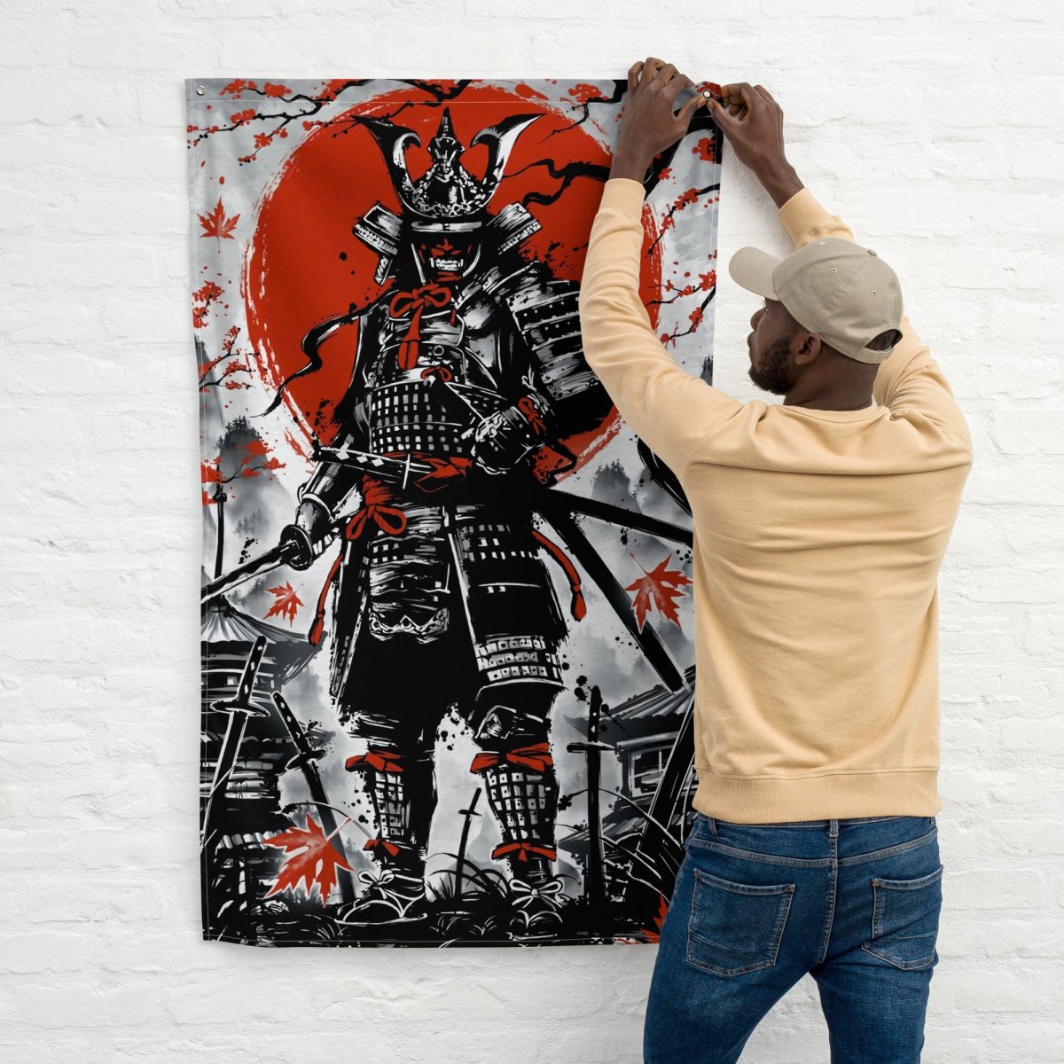 Japanese Samurai Washed in Ink  -  Cyberix