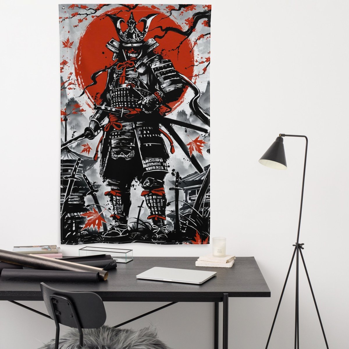 Japanese Samurai Washed in Ink  -  Cyberix