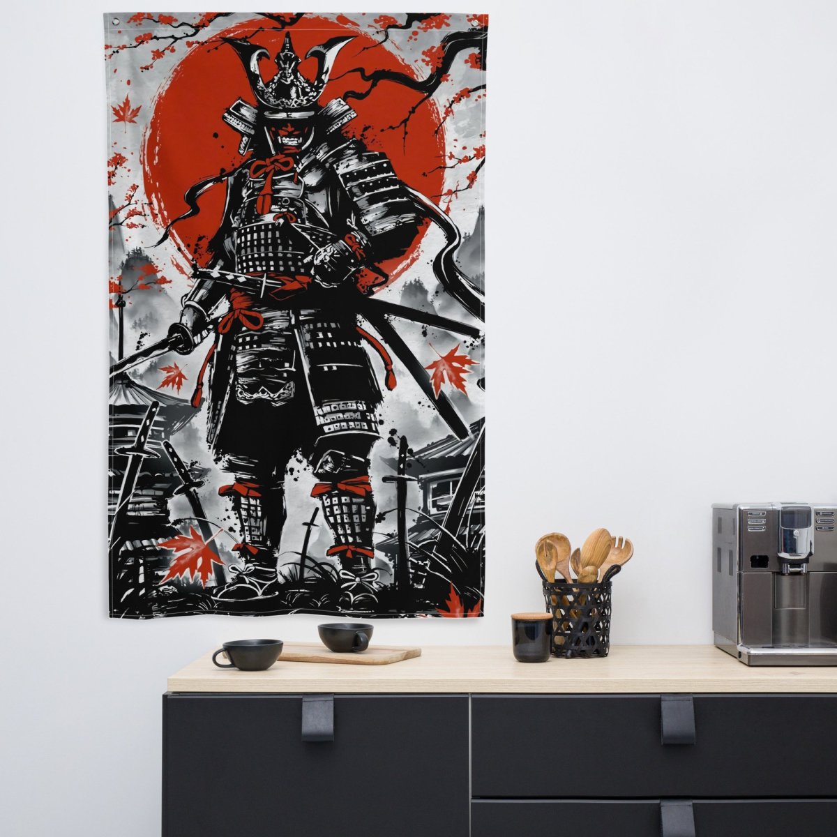 Japanese Samurai Washed in Ink  -  Cyberix