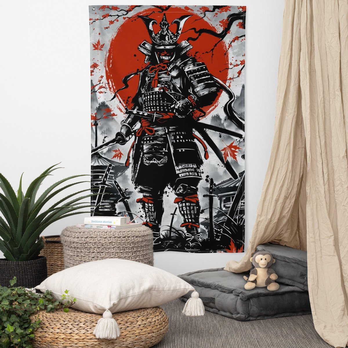 Japanese Samurai Washed in Ink  -  Cyberix