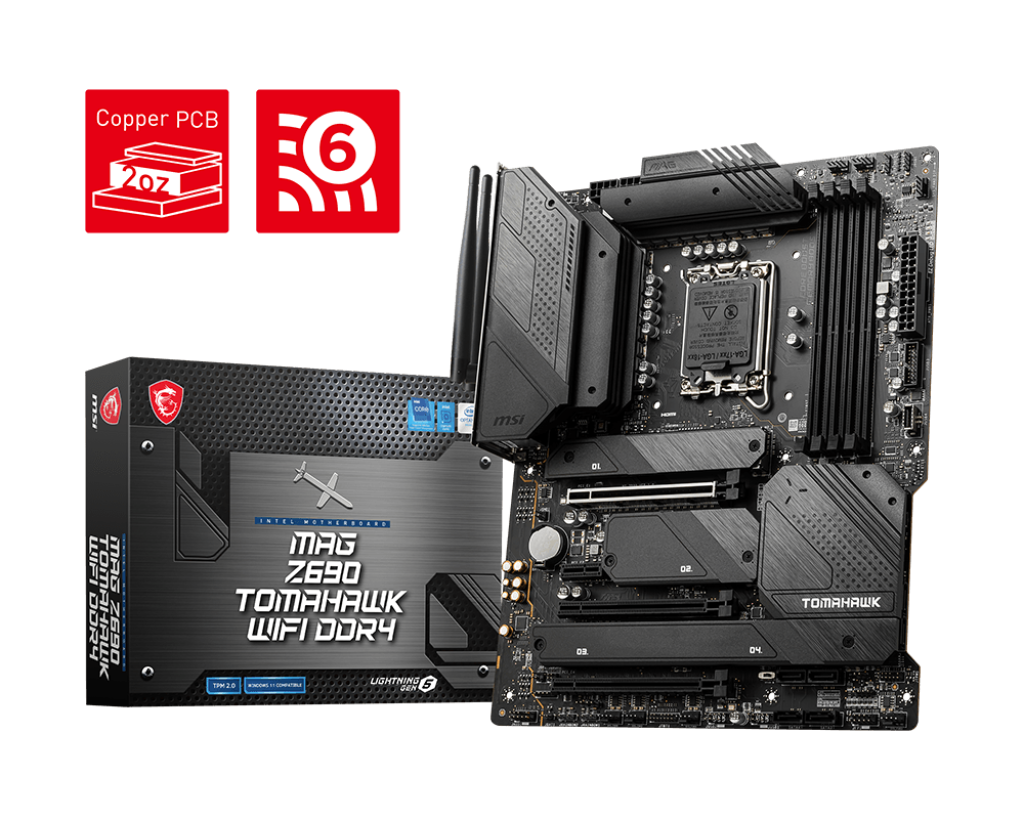 The MSI MAG Z690 Tomahawk WIFI DDR4, launched in November 2021, is an advanced ATX motherboard designed for Intel CPUs using the LGA1700 socket. This