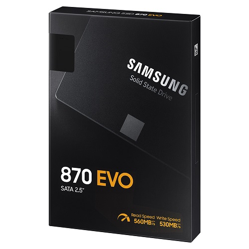 The Samsung 870 EVO is an internal SSD introduced in January 2021 by Samsung Electronics. Designed with a 2.5-inch form factor, it utilizes the SATA3