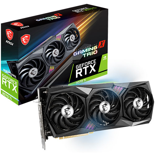 The MSI GeForce RTX 3070 Ti Gaming X Trio D6X 8GB Tri Frozr 2, released in June 2021, is a high-performance graphics card designed for gamers and prof