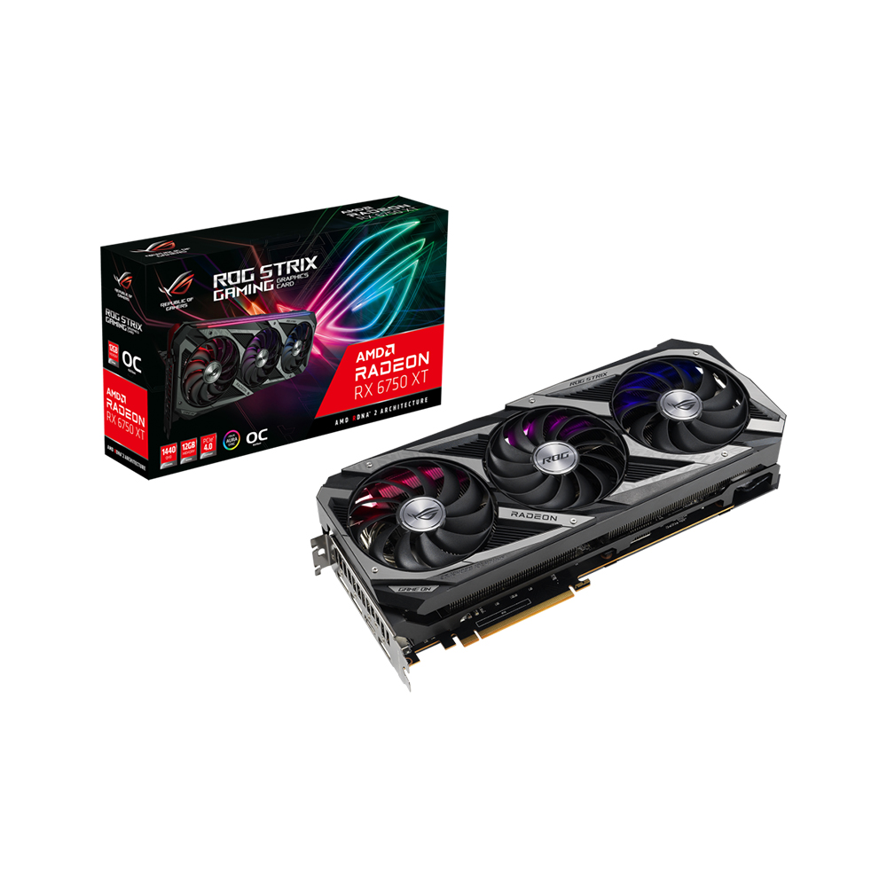 The ASUS ROG STRIX Radeon RX 6750 XT O12G OC, introduced in May 2022, is a high-performance graphics card designed for gaming and advanced graphical t