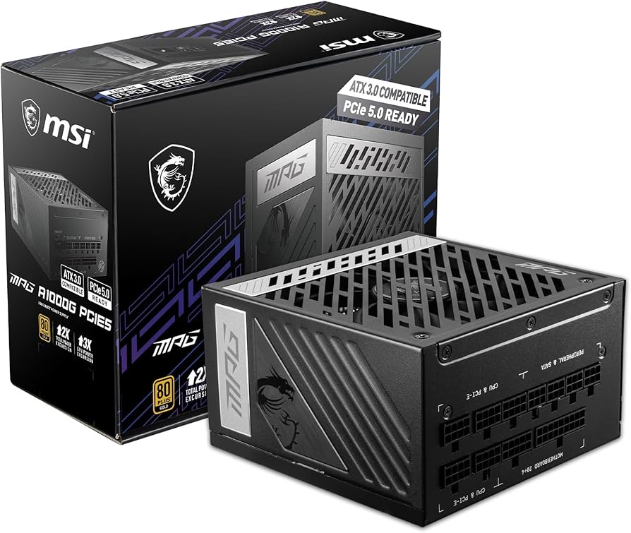 The MSI MPG A1000G 80PLUS GOLD PCIE5, released in October 2022, is a high-performance power supply unit (PSU) designed for demanding PC builds. With i