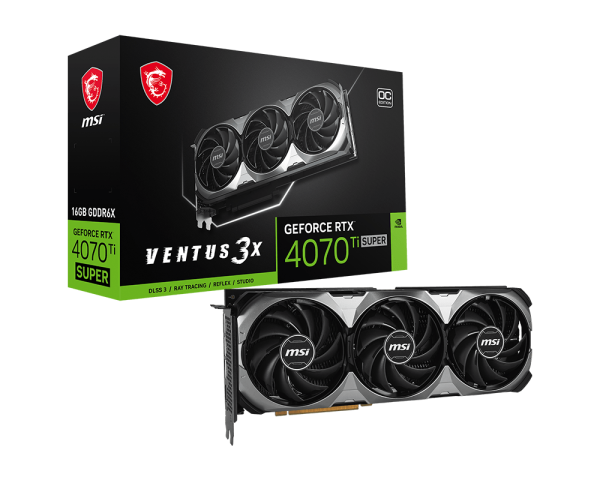 The MSI GeForce RTX 4070 Ti SUPER Ventus 3X OC D6X 16GB is a high-performance graphics card from MSI, launched in January 2024. It leverages NVIDIA's