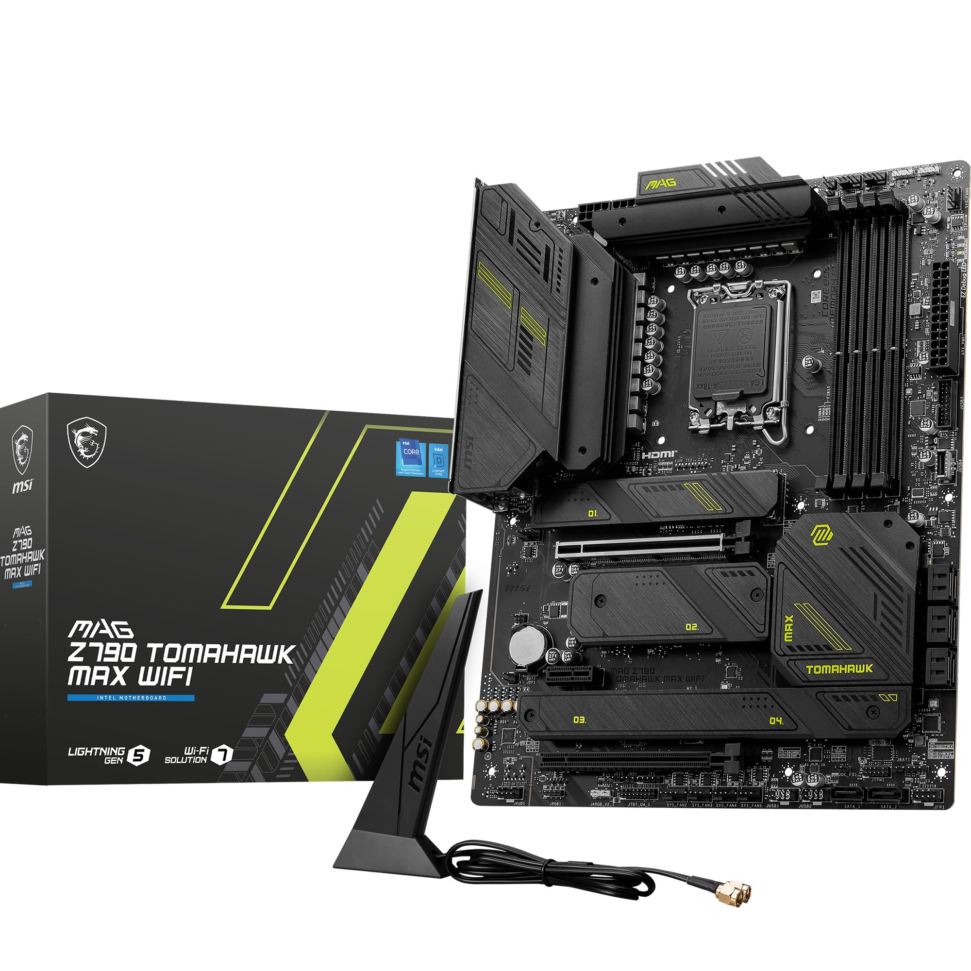 The MSI MAG Z790 TOMAHAWK MAX WIFI is a premium motherboard crafted by MSI, launched in October 2023, designed for Intel CPUs. It features the Intel Z